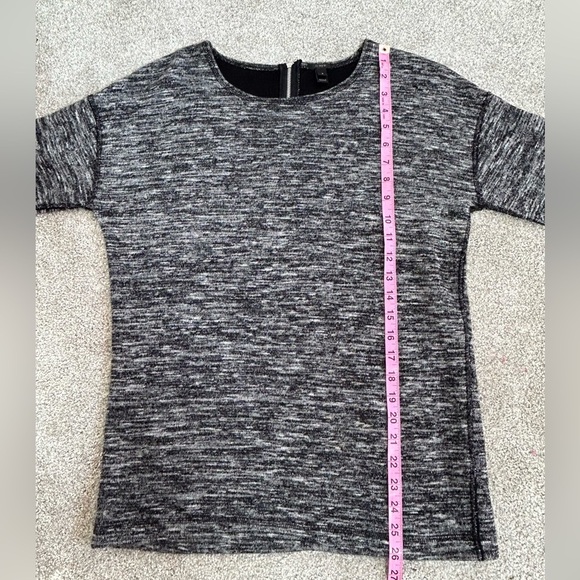 J. Crew Thick Wool Blend Long Sleeve Grey/Black Sweater with Back Zipper Size S - Picture 5 of 9
